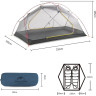Палатка NATUREHIKE MONGAR NH19M002-J 210T двухместная, синяя Phantom Blue 6975641882596