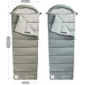 Ультралёгкий спальный мешок NATUREHIKE CNK2350WS023 M300 хлопковый с капюшоном весна осень серый, молния справа 6927595775981